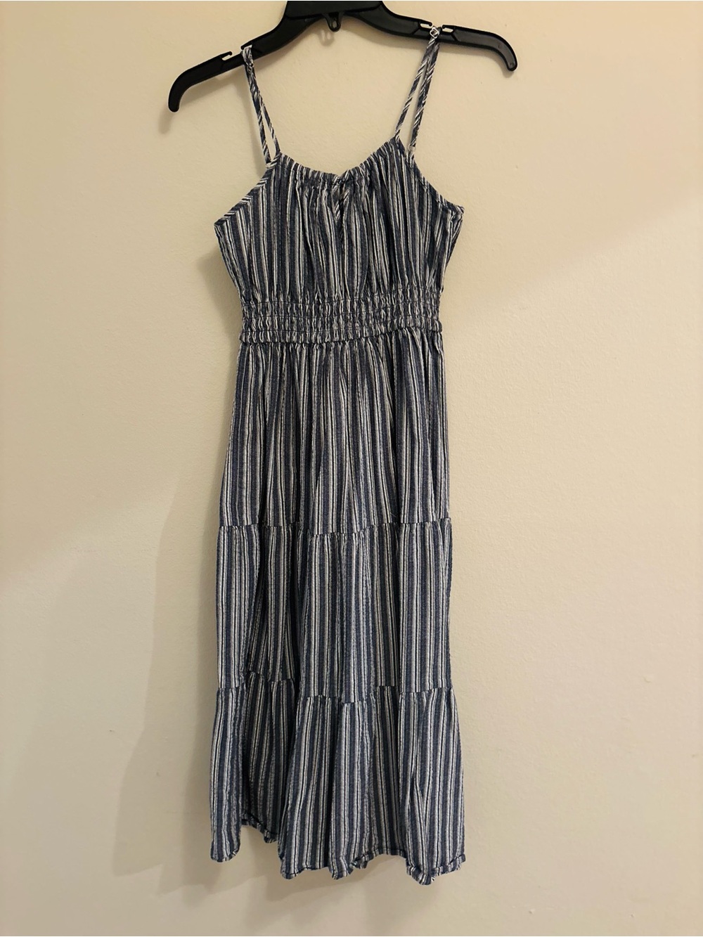 Forever 21 Navy and White Striped Sleeveless Maxi Dress